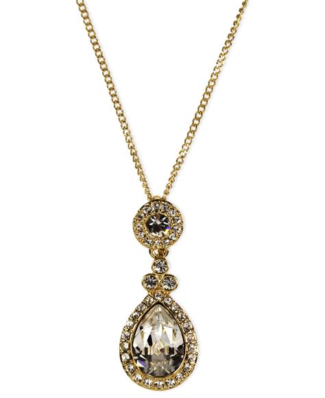 givenchy necklace swarovski element teardrop pendant|givenchy jewelry prices.